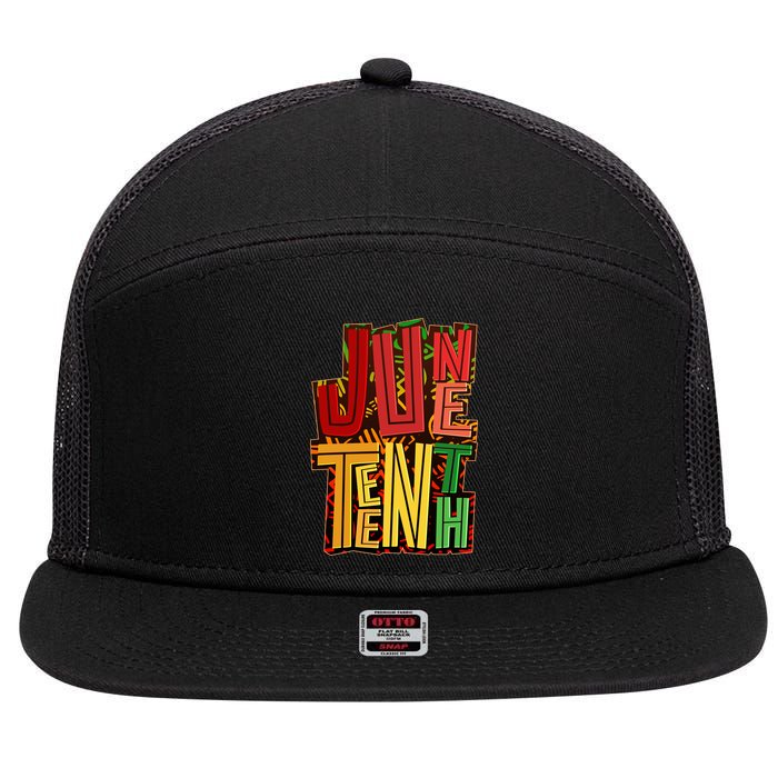 Abstract Juneteenth African Pattern 7 Panel Mesh Trucker Snapback Hat
