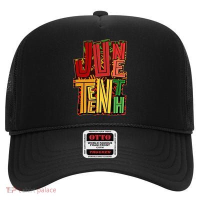 Abstract Juneteenth African Pattern High Crown Mesh Back Trucker Hat