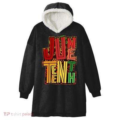 Abstract Juneteenth African Pattern Hooded Wearable Blanket