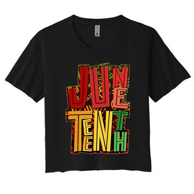 Abstract Juneteenth African Pattern Crop Top