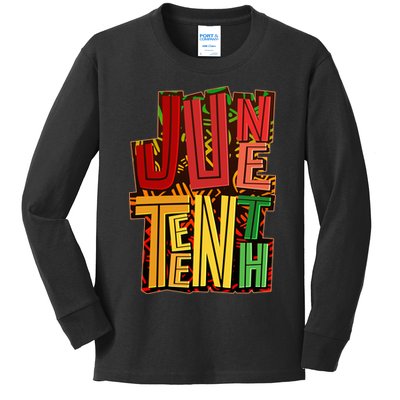 Abstract Juneteenth African Pattern Kids Long Sleeve Shirt
