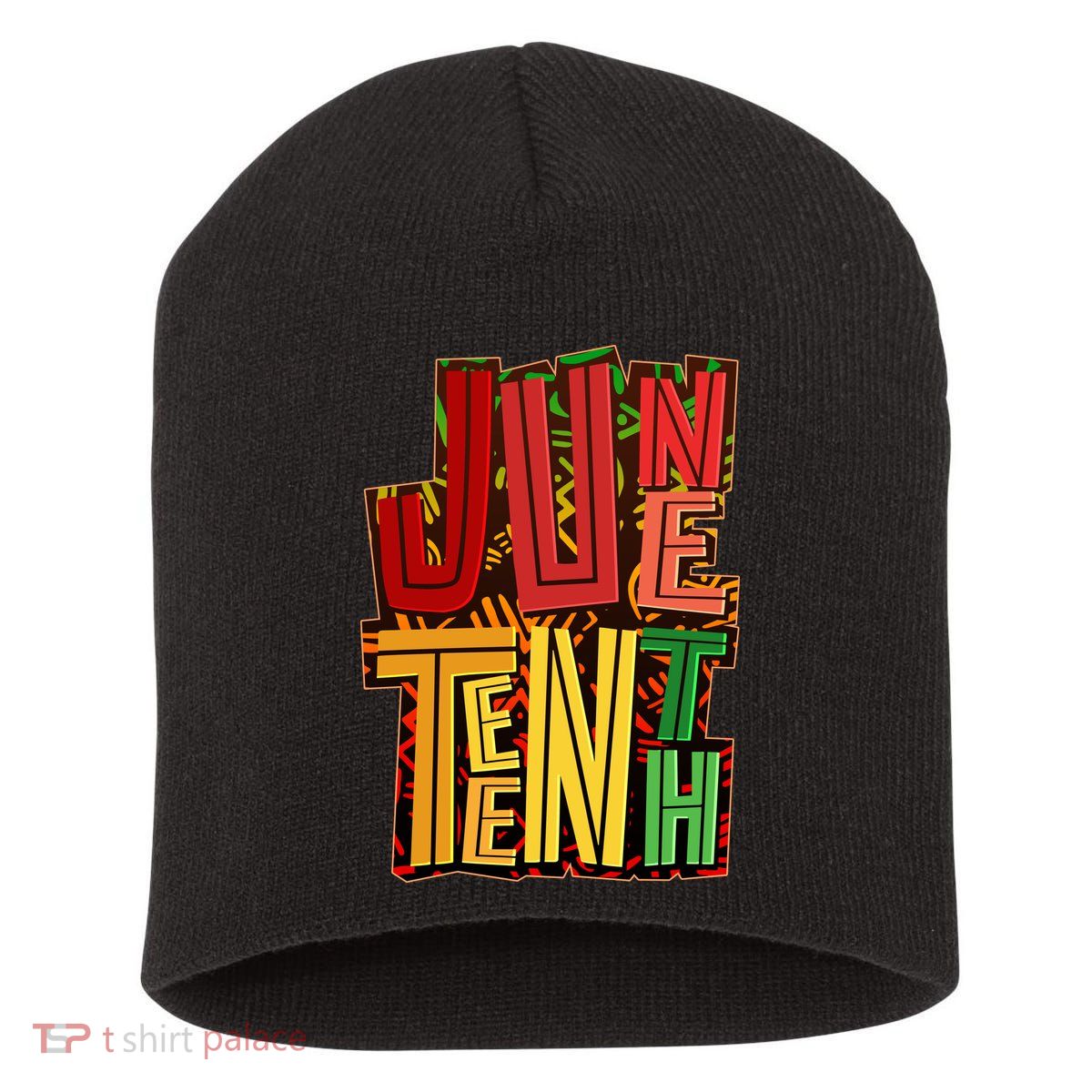 Abstract Juneteenth African Pattern Short Acrylic Beanie