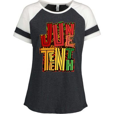 Abstract Juneteenth African Pattern Enza Ladies Jersey Colorblock Tee