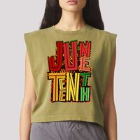 Abstract Juneteenth African Pattern Garment-Dyed Women's Muscle Tee