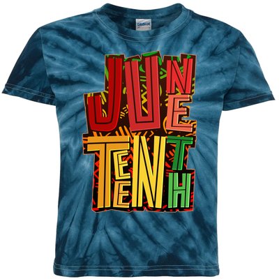 Abstract Juneteenth African Pattern Kids Tie-Dye T-Shirt