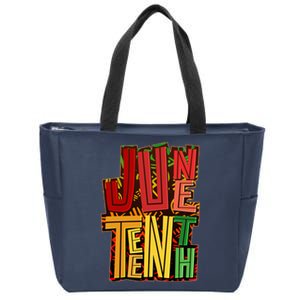 Abstract Juneteenth African Pattern Zip Tote Bag