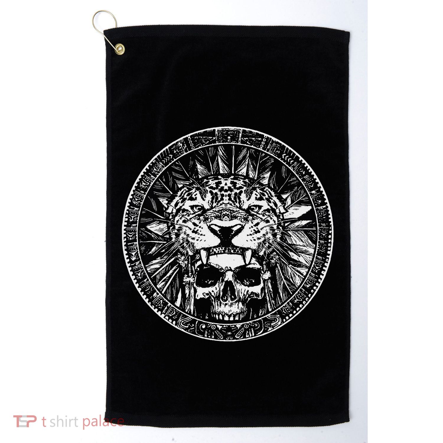 Aztec Jaguar Ancient Warrior Native Mexican Mythology Golf Towel