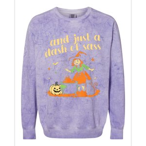 And Just A Dash Of Sass Baby Halloween Witch Colorblast Crewneck Sweatshirt