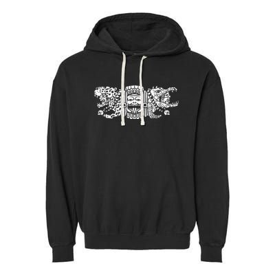 Aztec Jaguar Aztec Crocodile Mayan Garment-Dyed Fleece Hoodie