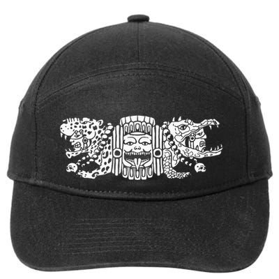 Aztec Jaguar Aztec Crocodile Mayan 7-Panel Snapback Hat