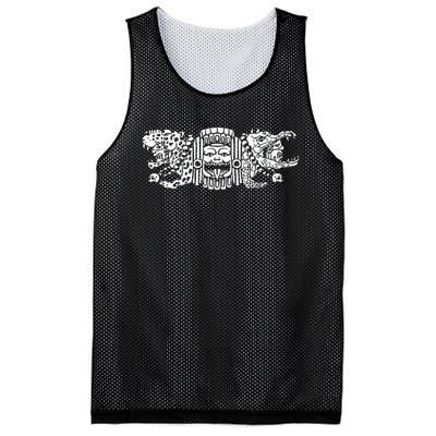 Aztec Jaguar Aztec Crocodile Mayan Mesh Reversible Basketball Jersey Tank