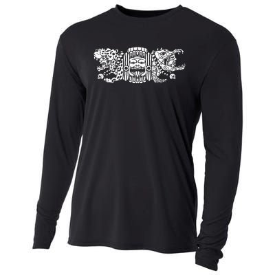 Aztec Jaguar Aztec Crocodile Mayan Cooling Performance Long Sleeve Crew