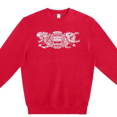 Aztec Jaguar Aztec Crocodile Mayan Premium Crewneck Sweatshirt