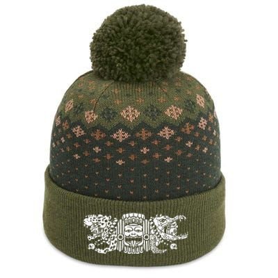 Aztec Jaguar Aztec Crocodile Mayan The Baniff Cuffed Pom Beanie