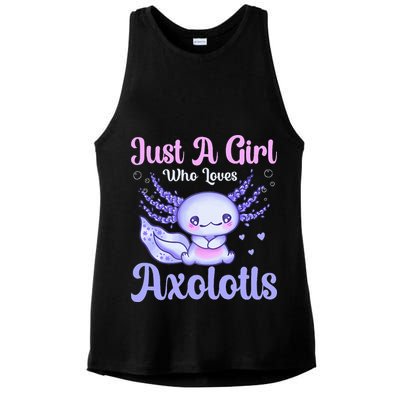Axolotl Just a Girl Who Loves Axolotls Ladies PosiCharge Tri-Blend Wicking Tank