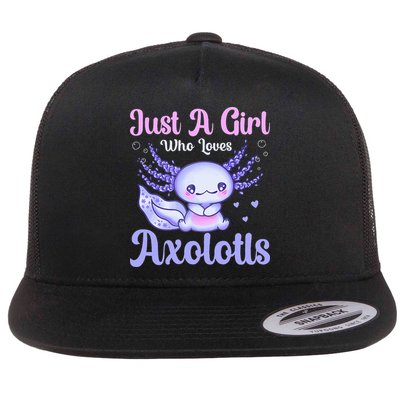 Axolotl Just a Girl Who Loves Axolotls Flatbill Hat