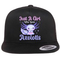 Axolotl Just a Girl Who Loves Axolotls Flat Bill Trucker Hat
