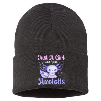 Axolotl Just a Girl Who Loves Axolotls Sustainable Knit Beanie