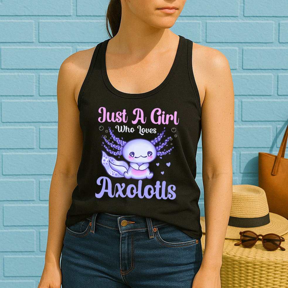 Axolotl Just a Girl Who Loves Axolotls Womens Tank Top