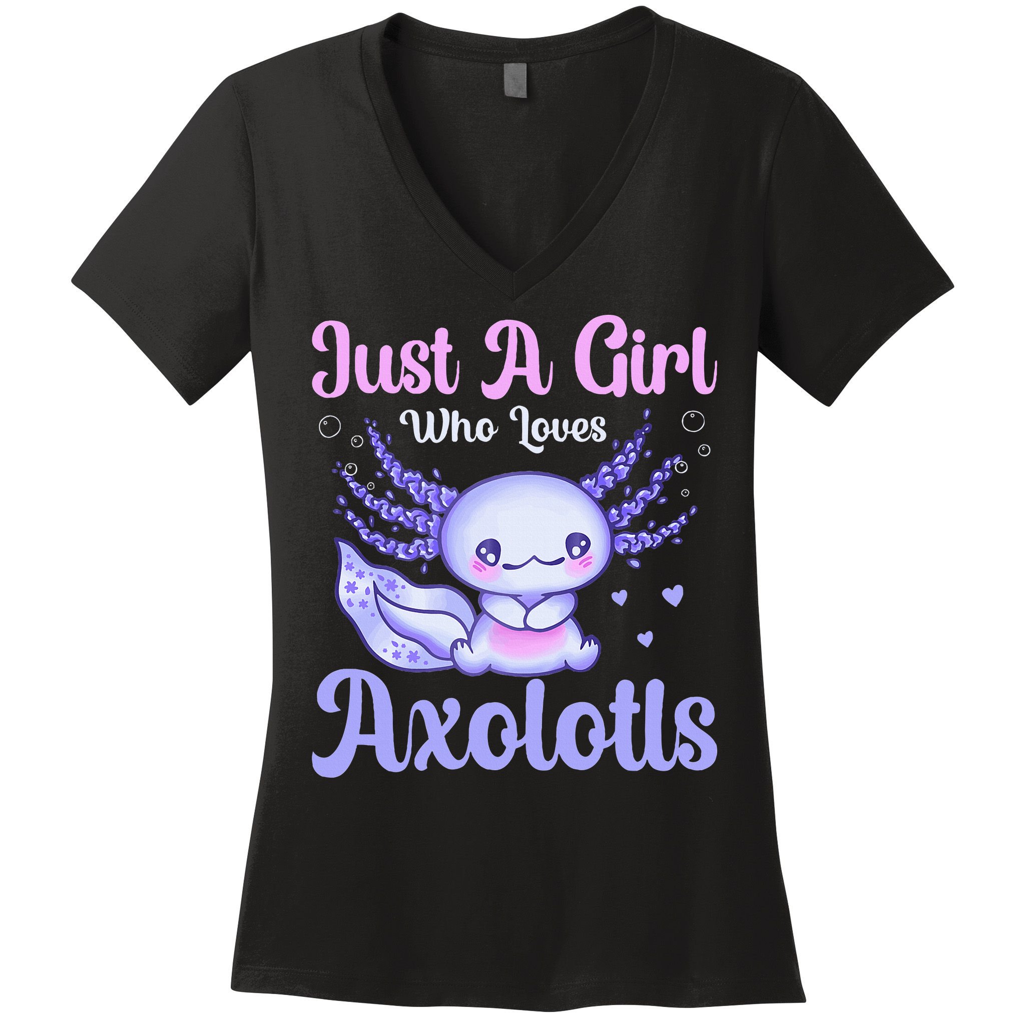 Axolotl Just a Girl Who Loves Axolotls Women's V-Neck T-Shirt