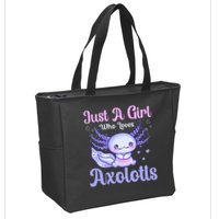 Axolotl Just a Girl Who Loves Axolotls Zip Tote Bag