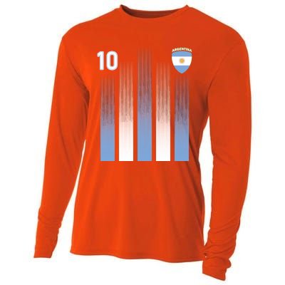 Argentinian Jersey Argentina Soccer Jersey 10 Football Fan Cooling Performance Long Sleeve Crew