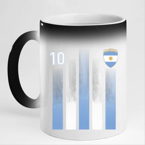 Argentinian Jersey Argentina Soccer Jersey 10 Football Fan 11oz Black Color Changing Mug