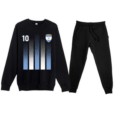 Argentinian Jersey Argentina Soccer Jersey 10 Football Fan Premium Crewneck Sweatsuit Set