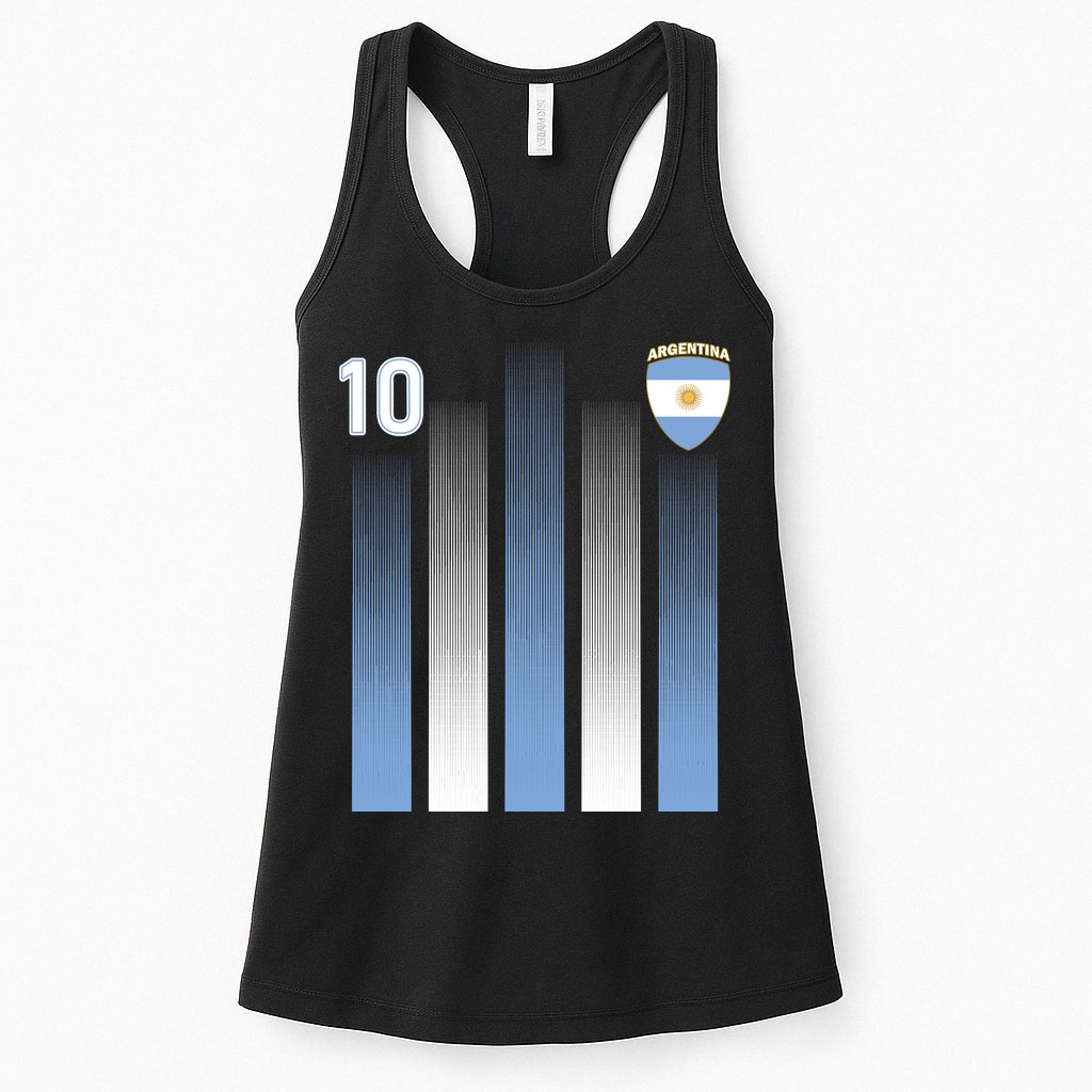 Argentinian Jersey Argentina Soccer Jersey 10 Football Fan Womens Tank Top