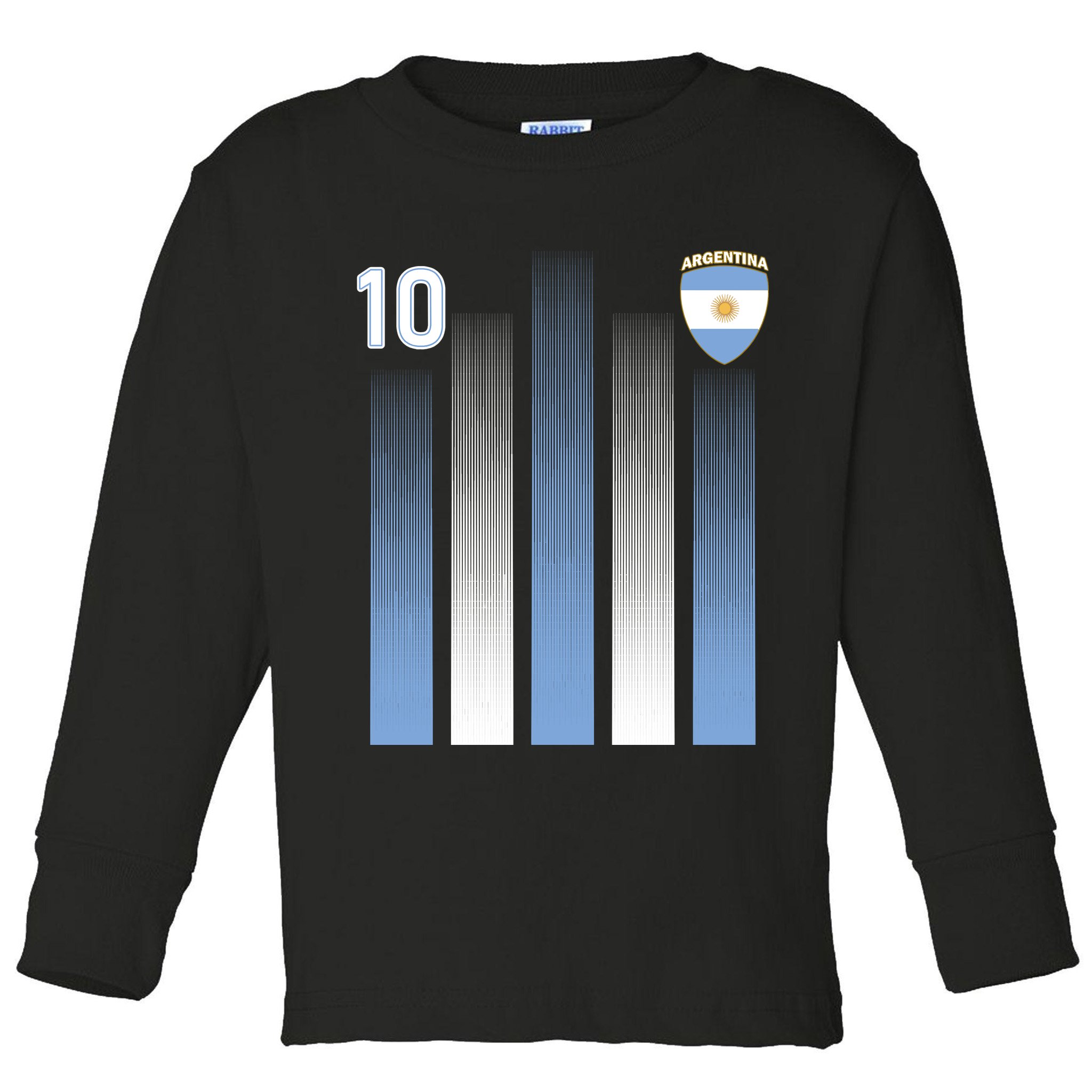 Argentinian Jersey Argentina Soccer Jersey 10 Football Fan Toddler Long Sleeve Shirt