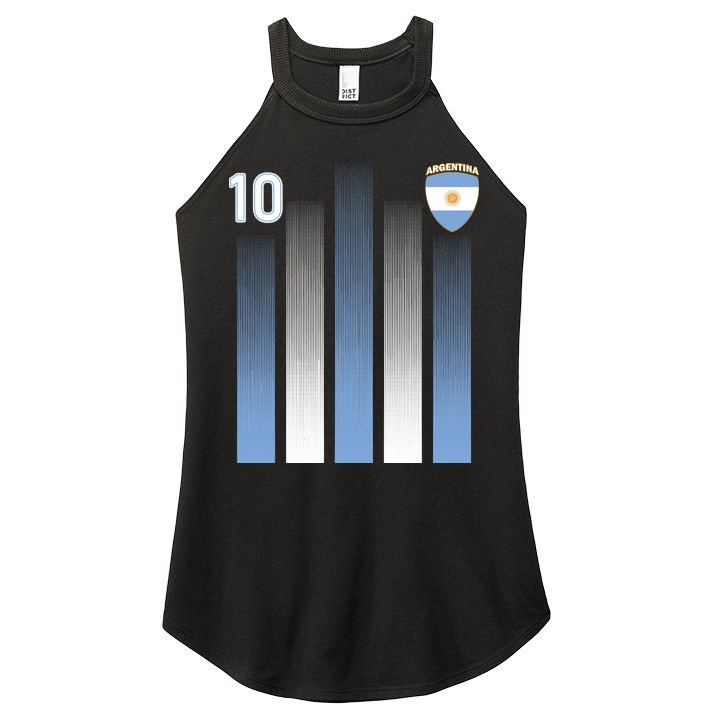 Argentinian Jersey Argentina Soccer Jersey 10 Football Fan Women's Perfect Tri Rocker Tank