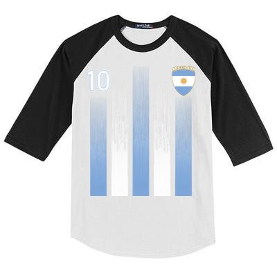 Argentinian Jersey Argentina Soccer Jersey 10 Football Fan Kids Colorblock Raglan Jersey