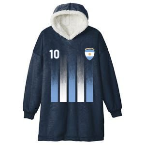 Argentinian Jersey Argentina Soccer Jersey 10 Football Fan Hooded Wearable Blanket