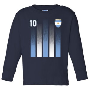 Argentinian Jersey Argentina Soccer Jersey 10 Football Fan Toddler Long Sleeve Shirt