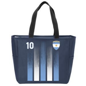 Argentinian Jersey Argentina Soccer Jersey 10 Football Fan Zip Tote Bag