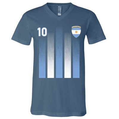 Argentinian Jersey Argentina Soccer Jersey 10 Football Fan V-Neck T-Shirt
