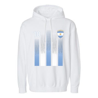 Argentinian Jersey Argentina Soccer Jersey 10 Football Fan Garment-Dyed Fleece Hoodie