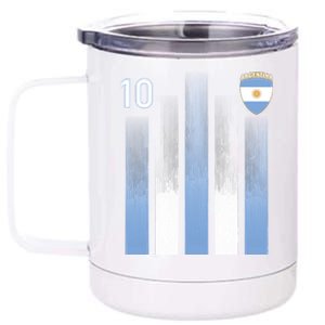 Argentinian Jersey Argentina Soccer Jersey 10 Football Fan 12 oz Stainless Steel Tumbler Cup