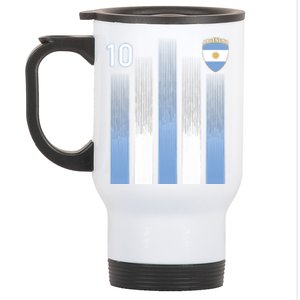 Argentinian Jersey Argentina Soccer Jersey 10 Football Fan Stainless Steel Travel Mug