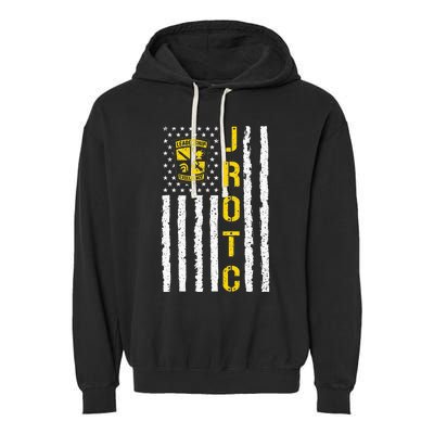 Army JROTC American Flag Junior ROTC Leadership Excellence Garment-Dyed Fleece Hoodie