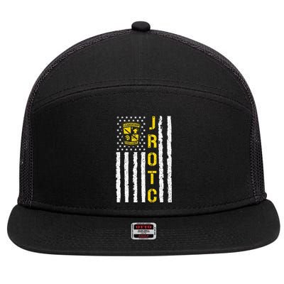 Army JROTC American Flag Junior ROTC Leadership Excellence 7 Panel Mesh Trucker Snapback Hat