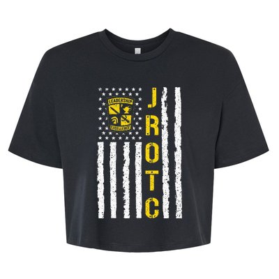 Army JROTC American Flag Junior ROTC Leadership Excellence Bella+Canvas Jersey Crop Tee