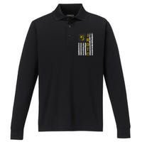 Army JROTC American Flag Junior ROTC Leadership Excellence Performance Long Sleeve Polo