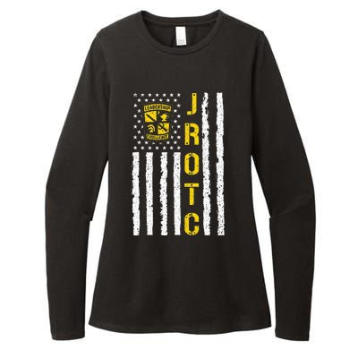 Army JROTC American Flag Junior ROTC Leadership Excellence Womens CVC Long Sleeve Shirt