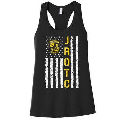 Army JROTC American Flag Junior ROTC Leadership Excellence Women's Racerback Tank