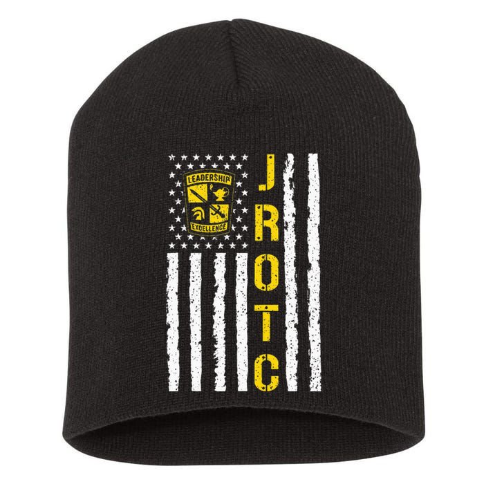 Army JROTC American Flag Junior ROTC Leadership Excellence Short Acrylic Beanie