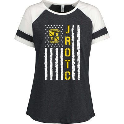 Army JROTC American Flag Junior ROTC Leadership Excellence Enza Ladies Jersey Colorblock Tee