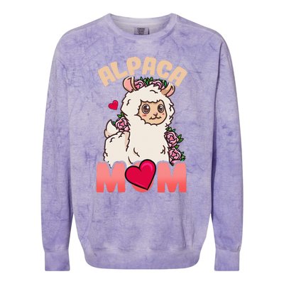 Alpaca Just A Who Loves Alpacas Alpaca Mom Colorblast Crewneck Sweatshirt