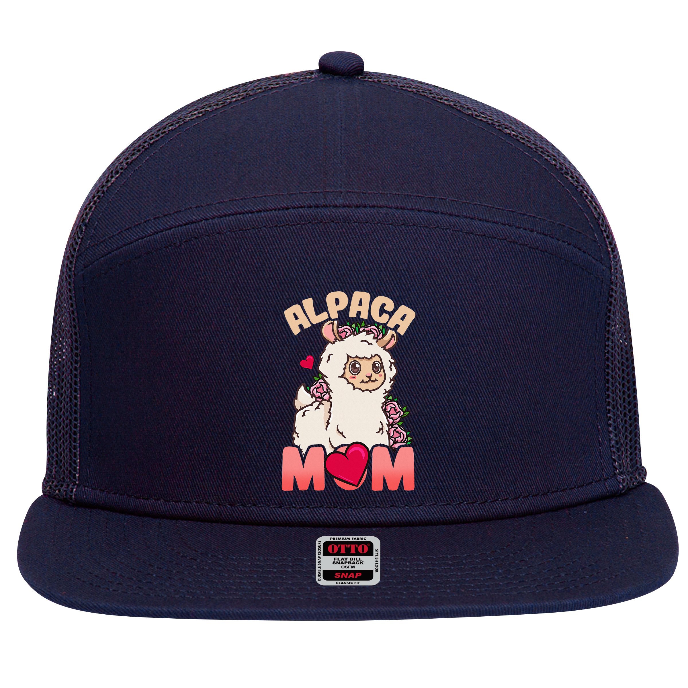 Alpaca Just A Who Loves Alpacas Alpaca Mom 7 Panel Mesh Trucker Snapback Hat