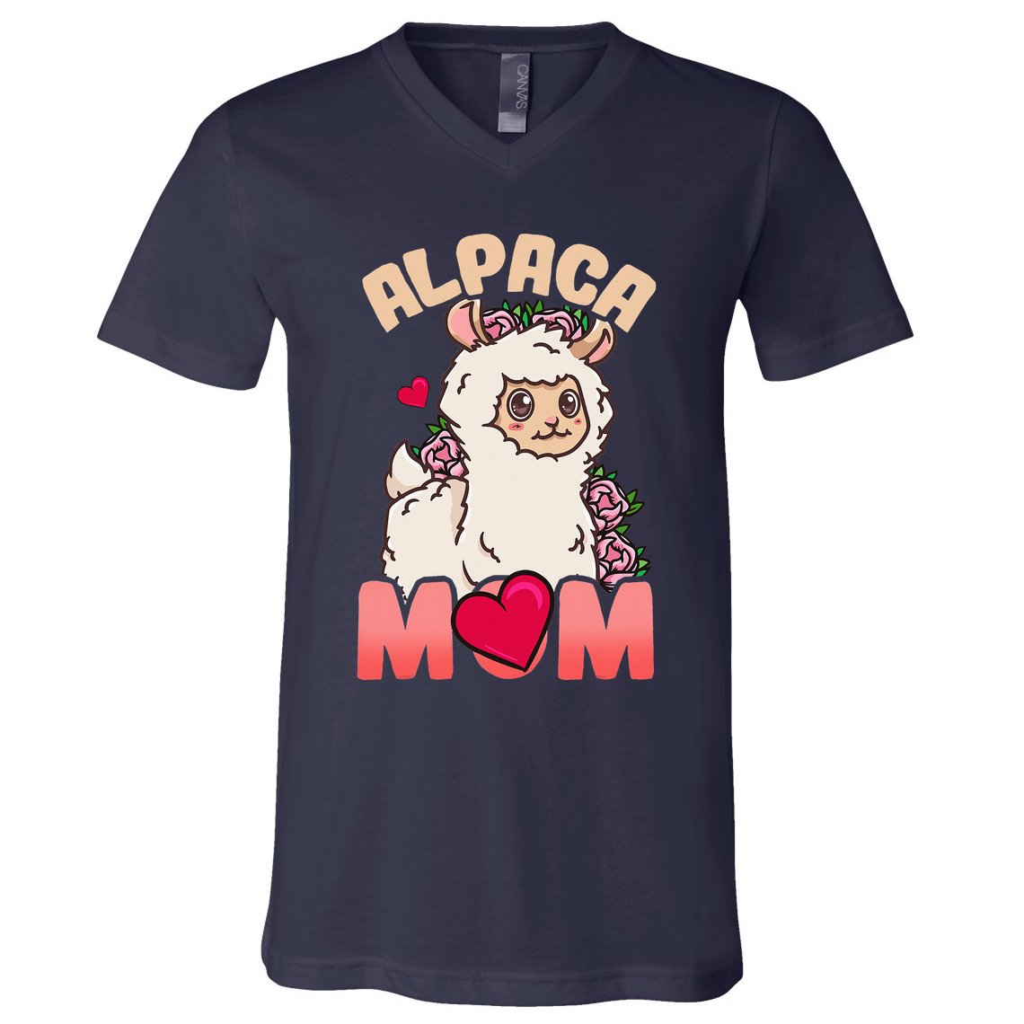 Alpaca Just A Who Loves Alpacas Alpaca Mom V-Neck T-Shirt